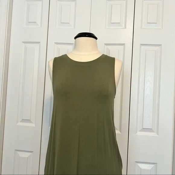 Time and Tru Olive sleeveless dress, 8-10 Medium - Picture 2 of 9